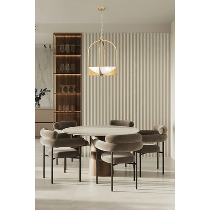 4 Light Pendant, Modern Gold