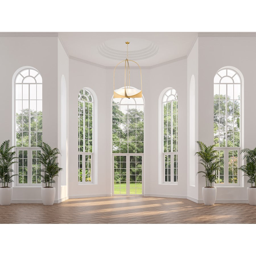 8 Light Chandelier, Modern Gold