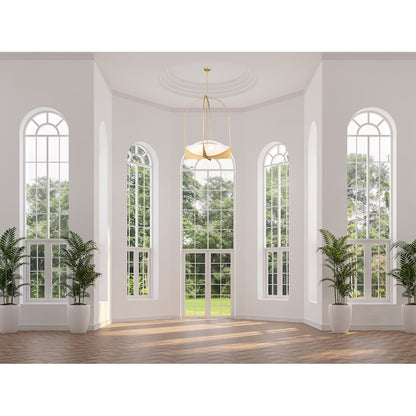8 Light Chandelier, Modern Gold
