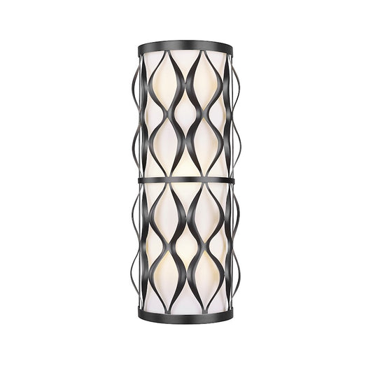 Z-Lite Harden 3 Light Wall Sconce, Matte Black/White - 1948-3S-MB