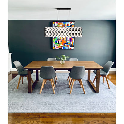 10 Light Linear Chandelier, Matte Black