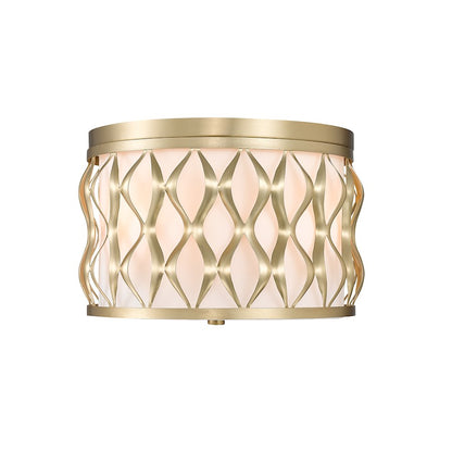 Z-Lite Harden 3 Light Flush mount, Modern Gold/White - 1948F12-MGLD