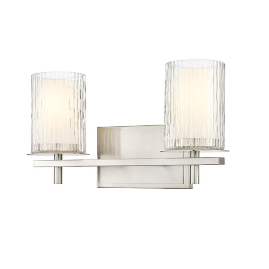 Z-Lite Grayson 2 Light Vanity, Brushed Nickel/Clear/Etched Opal - 1949-2V-BN