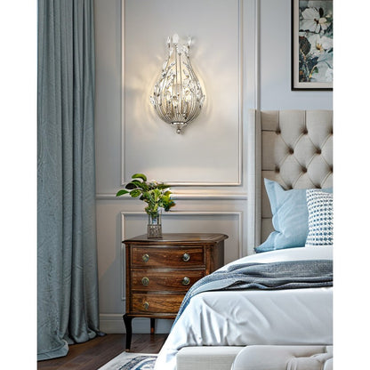 Z-Lite Gabriella 2 Light Wall Sconce, Brushed Nickel