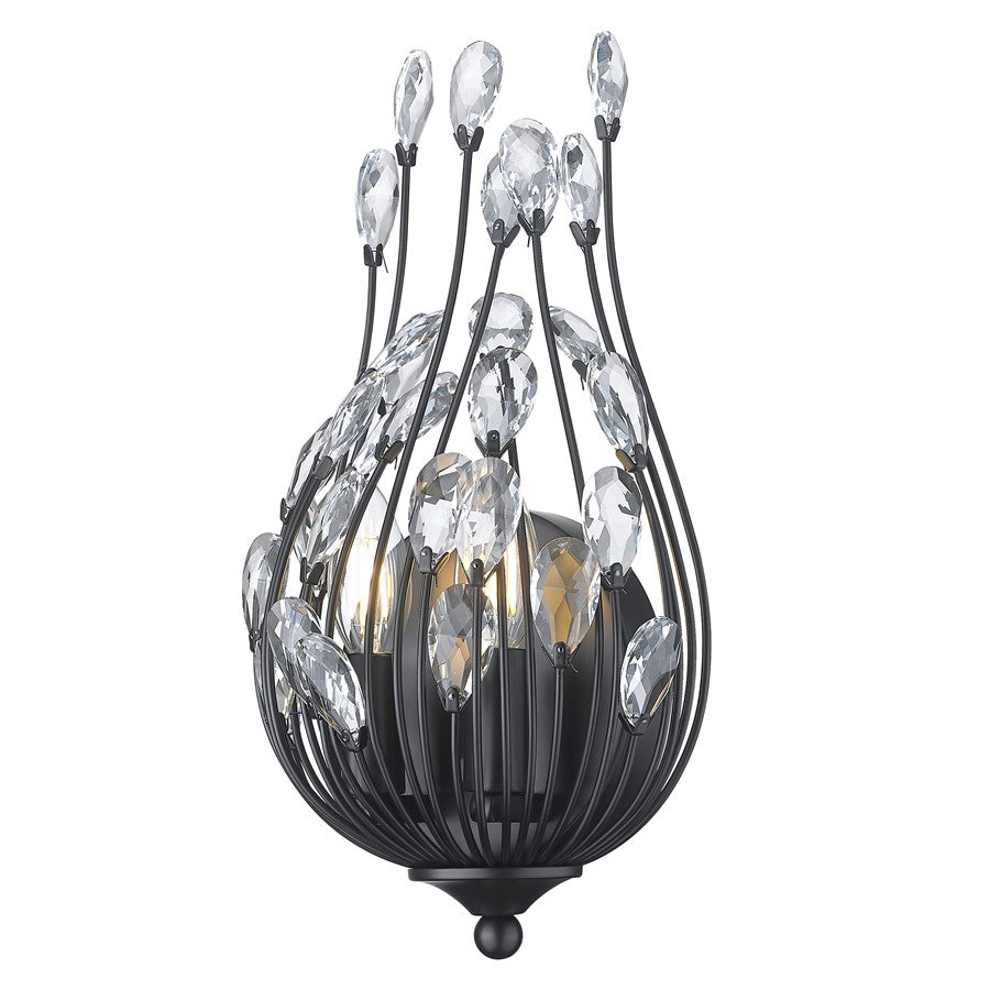 Z-Lite Gabriella 2 Light Wall Sconce, Matte Black