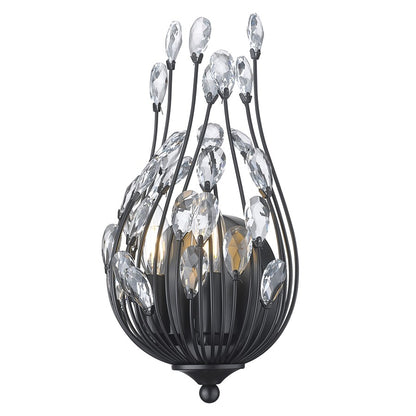 Z-Lite Gabriella 2 Light Wall Sconce, Matte Black