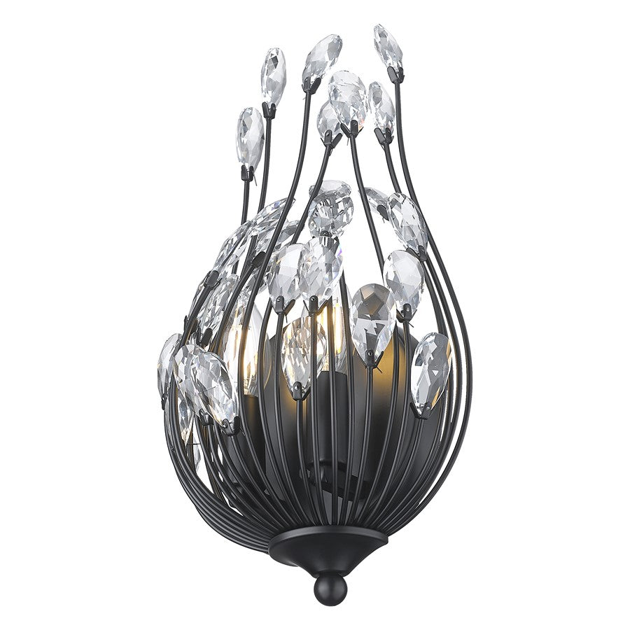 Z-Lite Gabriella 2 Light Wall Sconce, Matte Black