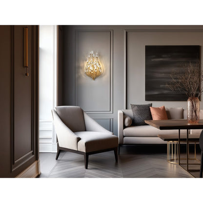 Z-Lite Gabriella 2 Light Wall Sconce, Modern Gold