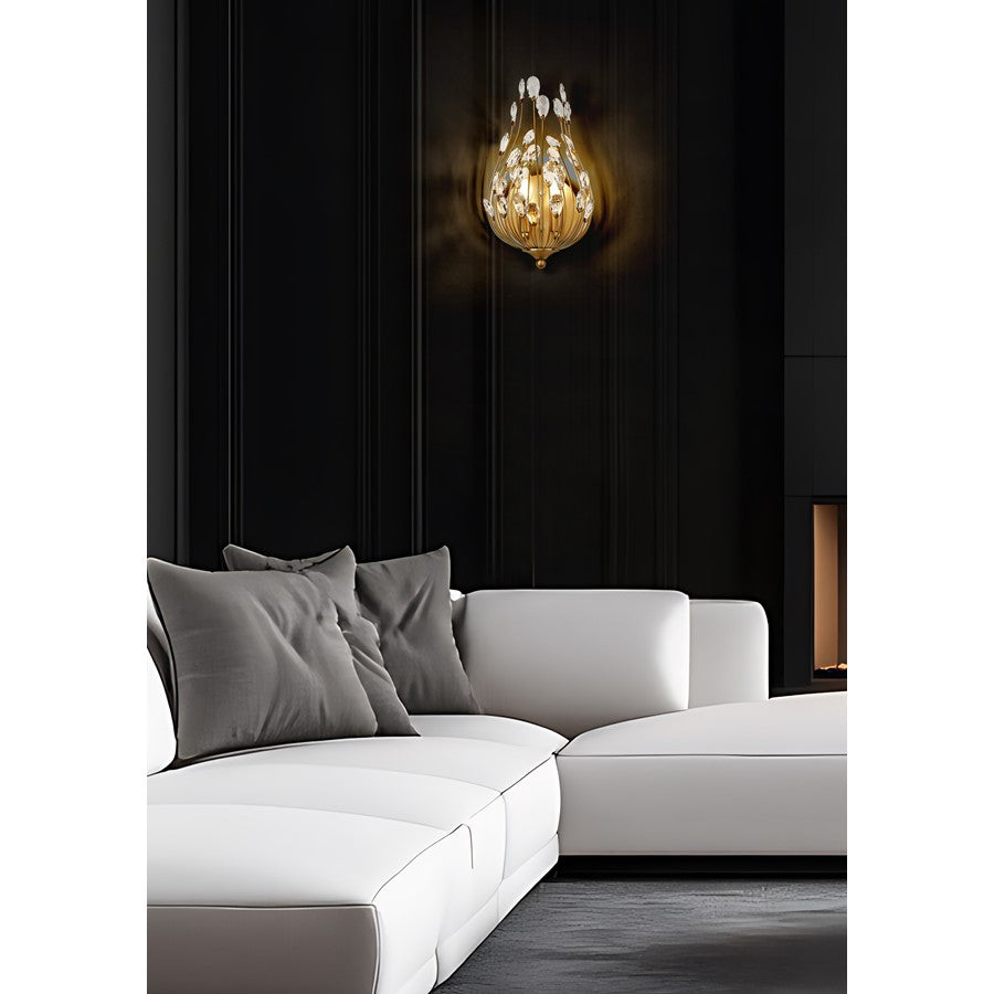 Z-Lite Gabriella 2 Light Wall Sconce, Modern Gold