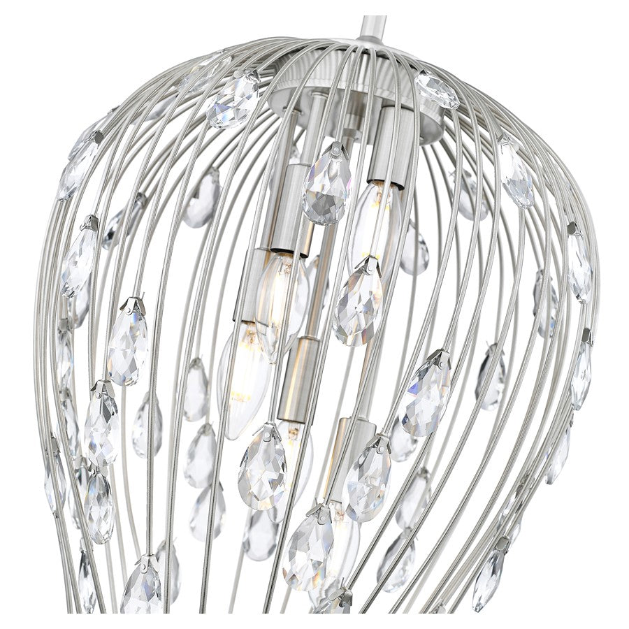 Z-Lite Gabriella 5 Light Pendant, Brushed Nickel