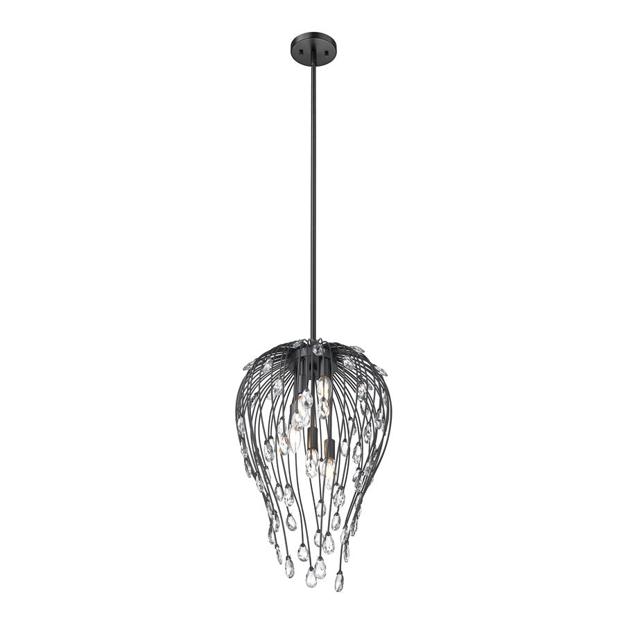 Z-Lite Gabriella 5 Light Pendant, Matte Black