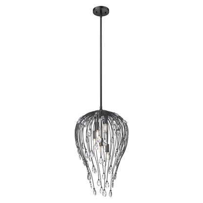 Z-Lite Gabriella 5 Light Pendant, Matte Black