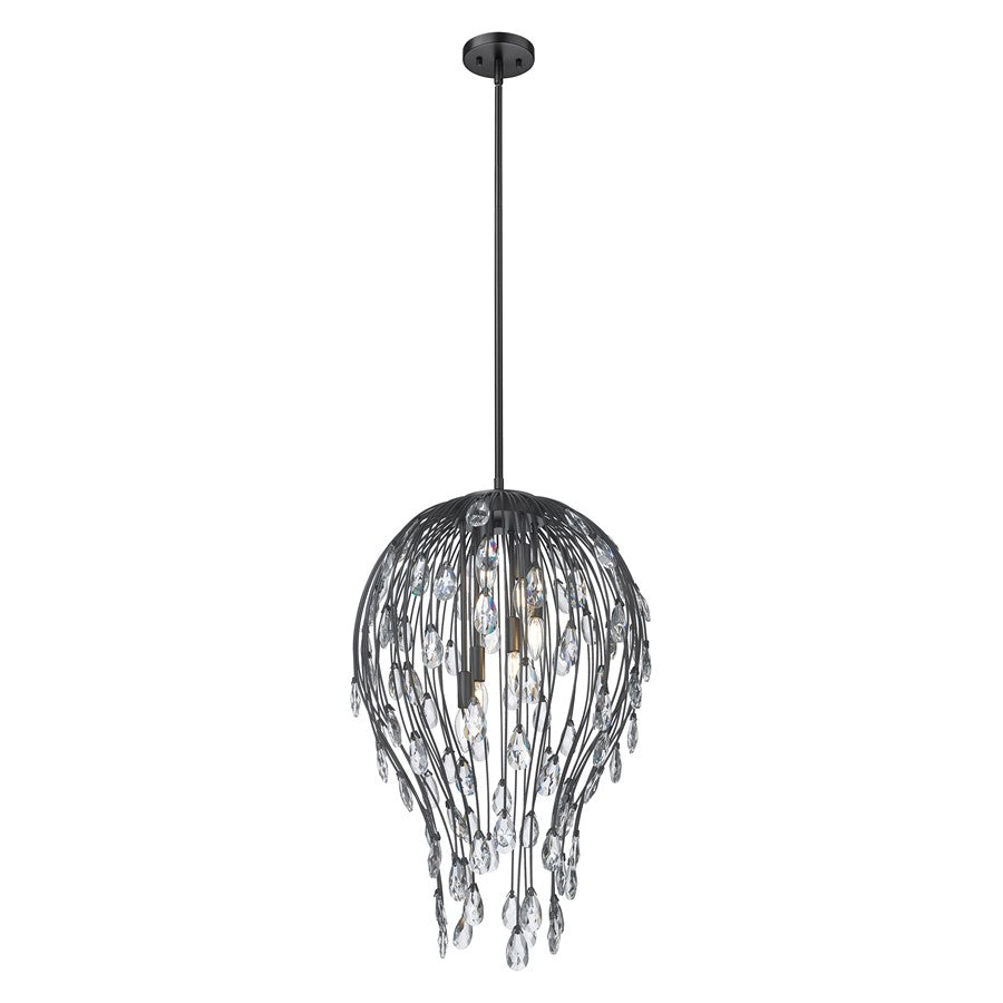 Z-Lite Gabriella 6 Light Pendant, Matte Black