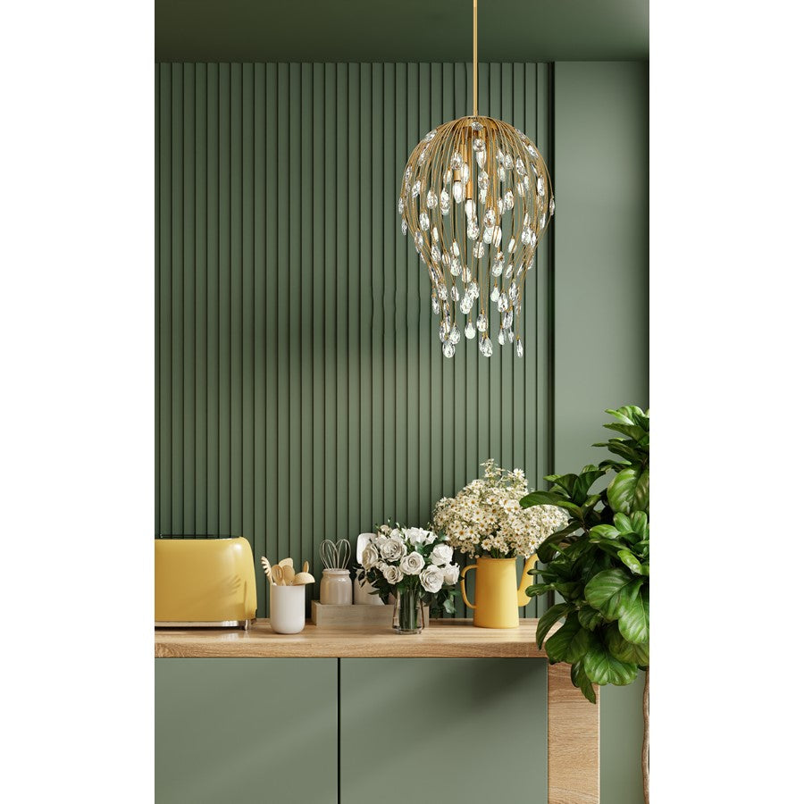 Z-Lite Gabriella 6 Light Pendant, Modern Gold