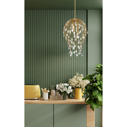 Z-Lite Gabriella 6 Light Pendant, Modern Gold