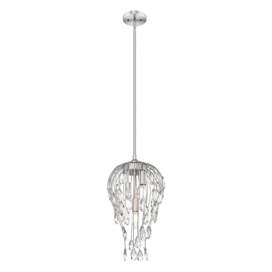 Z-Lite Gabriella 3 Light Pendant, Brushed Nickel