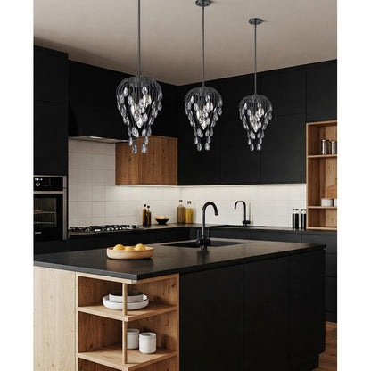 Z-Lite Gabriella 3 Light Pendant, Matte Black