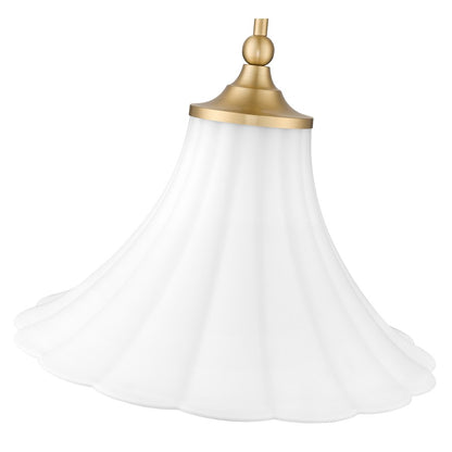 Z-Lite Fleur 1 Light 16" Pendant, Modern Gold/Opal Etched
