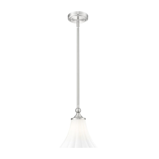 Z-Lite Fleur 1 Light 8" Pendant, Brushed Nickel/Opal Etched - 1958P8-BN