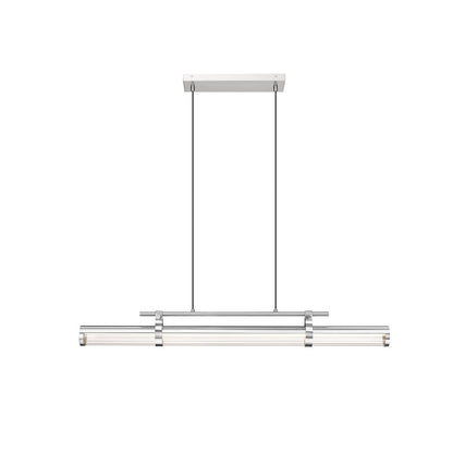 Z-Lite Benoit 1Lt 44" Linear Chandelier, Brushed Nickel/Clear