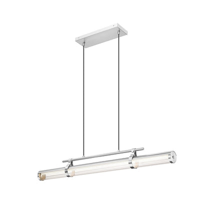 Z-Lite Benoit 1Lt 44" Linear Chandelier, Brushed Nickel/Clear