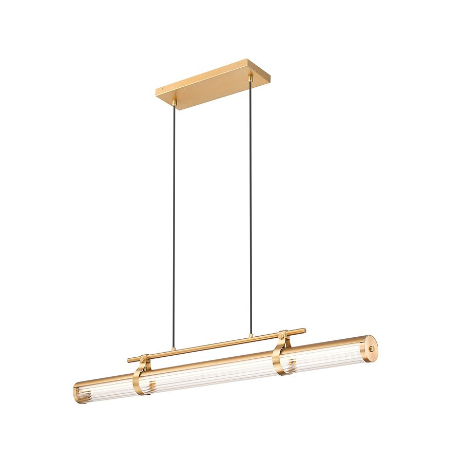 Z-Lite Benoit 1Lt 44" Linear Chandelier, Modern Gold/Clear