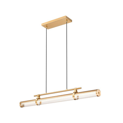 Z-Lite Benoit 1Lt 44" Linear Chandelier, Modern Gold/Clear