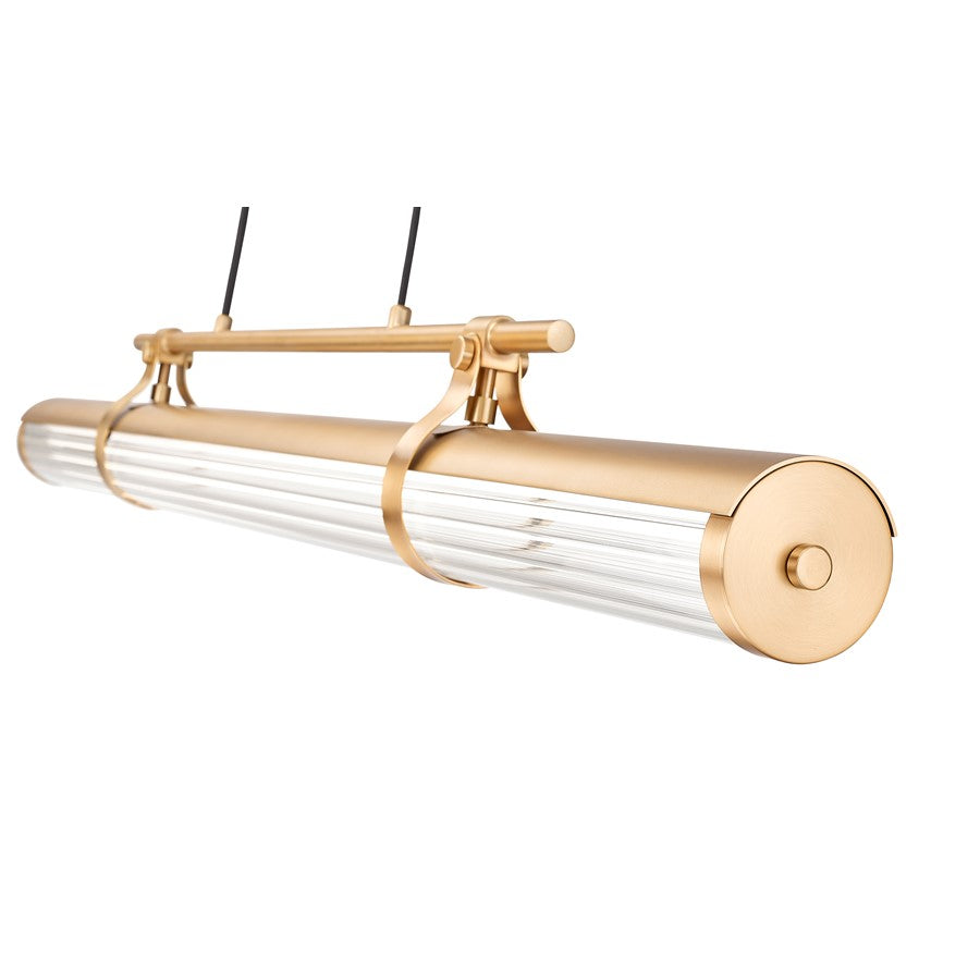 Z-Lite Benoit 1Lt 44" Linear Chandelier, Modern Gold/Clear