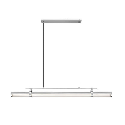 Z-Lite Benoit 1Lt 56" Linear Chandelier, Brushed Nickel/Clear