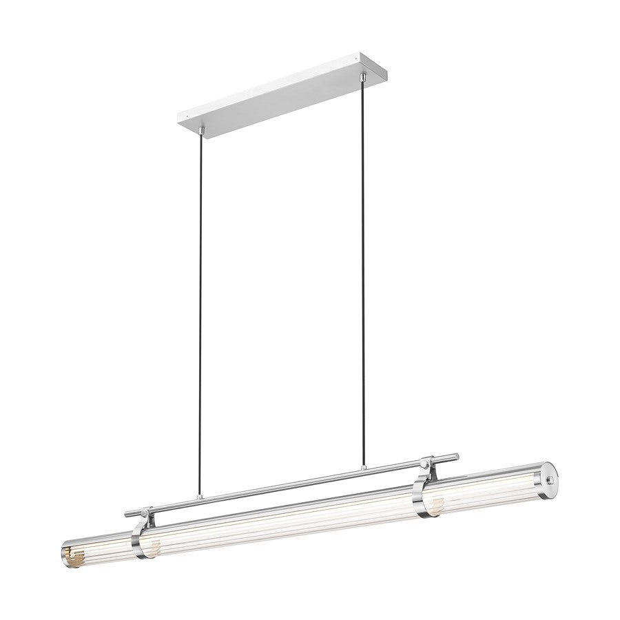Z-Lite Benoit 1Lt 56" Linear Chandelier, Brushed Nickel/Clear