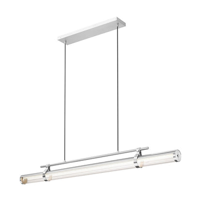 Z-Lite Benoit 1Lt 56" Linear Chandelier, Brushed Nickel/Clear
