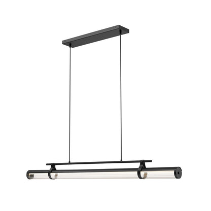 Z-Lite Benoit 1 Light 56" Linear Chandelier, Matte Black/Clear - 1959-54L-MB-LED