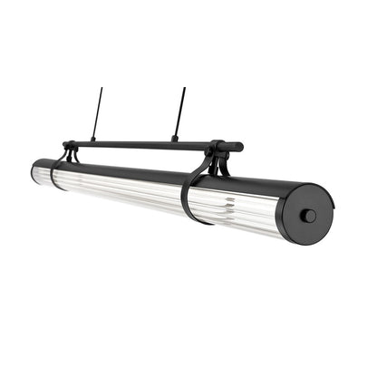 Z-Lite Benoit 1 Light 56" Linear Chandelier, Matte Black/Clear