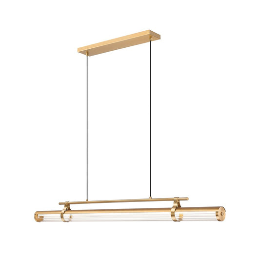 Z-Lite Benoit 1Lt 56" Linear Chandelier, Modern Gold/Clear - 1959-54L-MGLD-LED