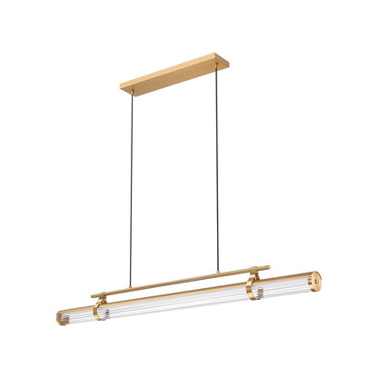 Z-Lite Benoit 1Lt 56" Linear Chandelier, Modern Gold/Clear