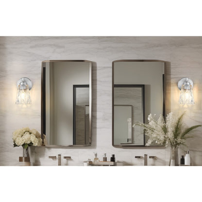 Z-Lite Andree 1 Light Wall Sconce, Brushed Nickel/Clear