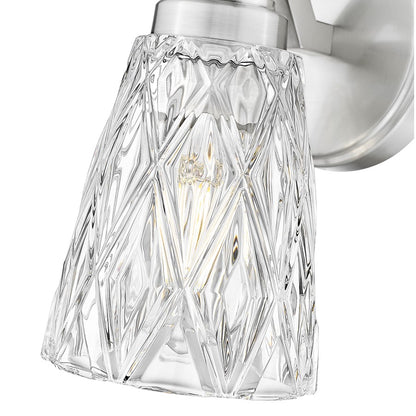 Z-Lite Andree 1 Light Wall Sconce, Brushed Nickel/Clear