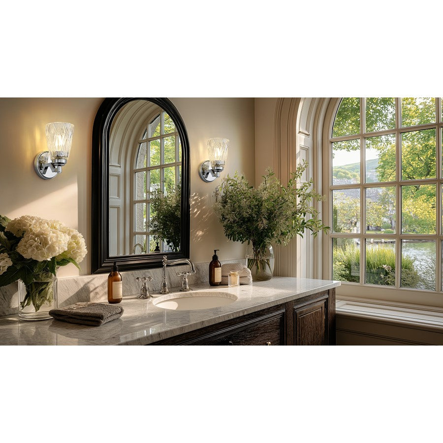 Z-Lite Andree 1 Light Wall Sconce, Chrome /Clear