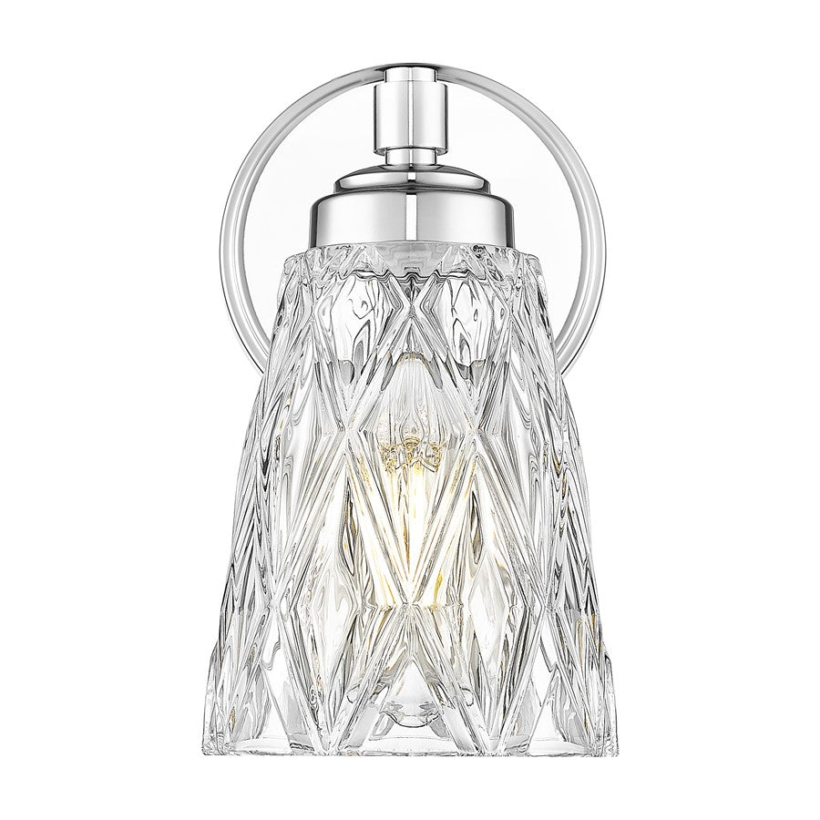 Z-Lite Andree 1 Light Wall Sconce, Chrome /Clear