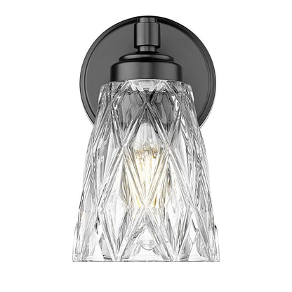 Z-Lite Andree 1 Light Wall Sconce, Matte Black/Clear