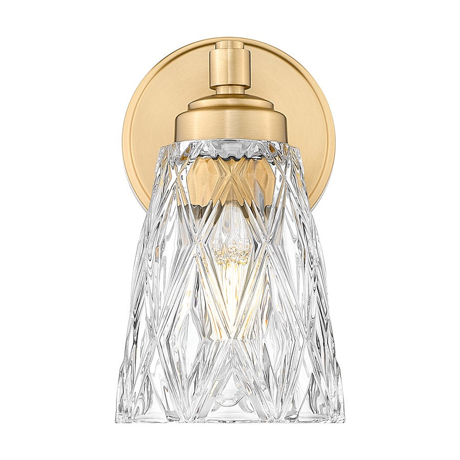 Z-Lite Andree 1 Light Wall Sconce, Modern Gold/Clear