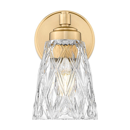 Z-Lite Andree 1 Light Wall Sconce, Modern Gold/Clear