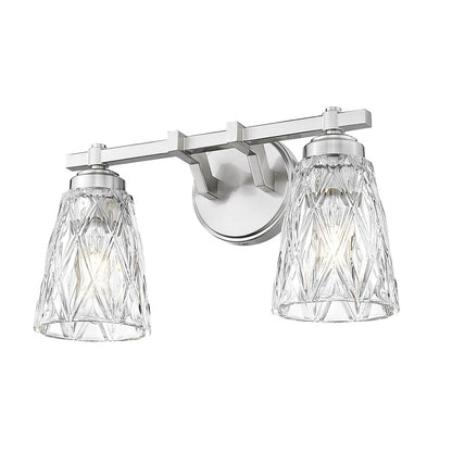 Z-Lite Andree 2 Light Vanity, Brushed Nickel/Clear