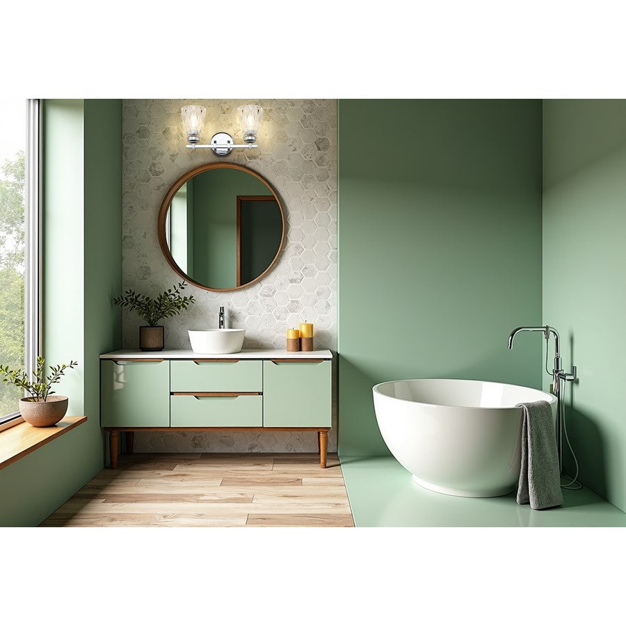 Z-Lite Andree 2 Light Vanity, Chrome /Clear