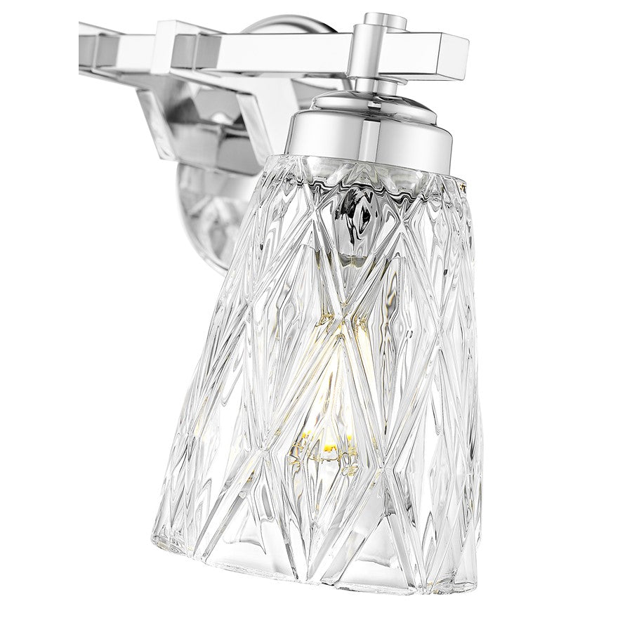 Z-Lite Andree 2 Light Vanity, Chrome /Clear