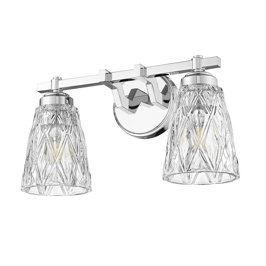 Z-Lite Andree 2 Light Vanity, Chrome /Clear