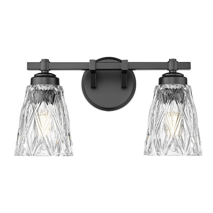 Z-Lite Andree 2 Light Vanity, Matte Black/Clear