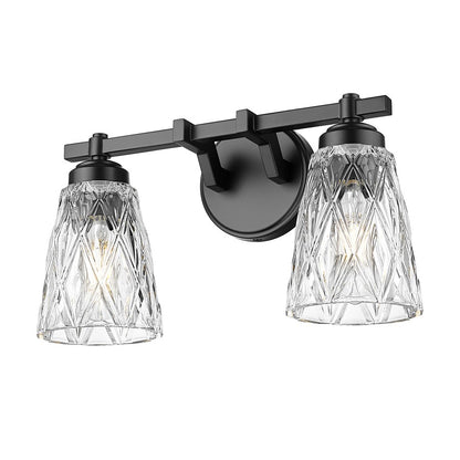 Z-Lite Andree 2 Light Vanity, Matte Black/Clear