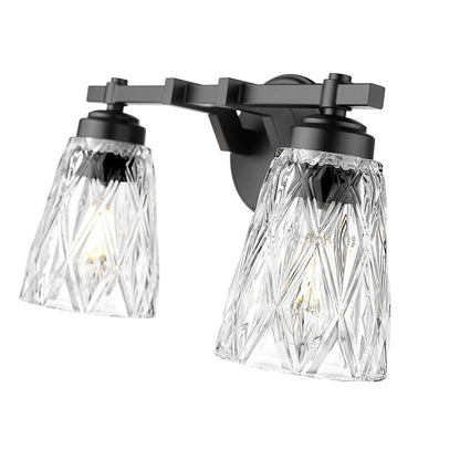 Z-Lite Andree 2 Light Vanity, Matte Black/Clear