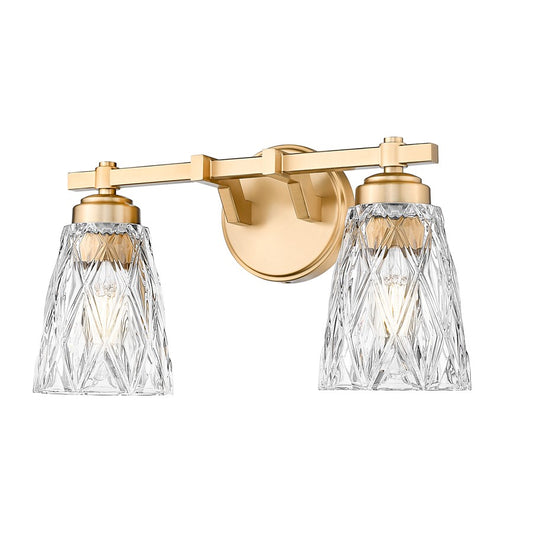 Z-Lite Andree 2 Light Vanity, Modern Gold/Clear - 1960-2V-MGLD
